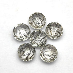 Alta calidad 8mm Natural negro rutilo cuarzo Briolette tablero de ajedrez ambos lados 1,71 Cts piedras preciosas sueltas para exportación al por mayor - Product Image 5