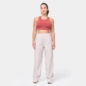 Joggers blancos de pierna recta de alta calidad para mujer, pantalones de chándal de tela de tacto suave de lana de felpa para mujer, pantalones y pantalones para mujer - Product Image 3