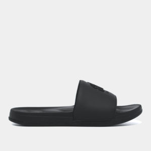 Trendy Black Outdoor <b>Slippers</b> 2 Strap SH Embroidered Logo OEM Service on Artificial Leather EVA Slides - Product Image 1