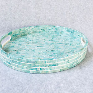 Bandeja de Servir de Nácar Hecha a Mano de Calidad Exclusiva, Venta al por Mayor de Accesorios de Cocina para el Hogar, Vajilla, Bandejas para Servir Aperitivos - Product Image 4