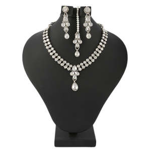 Women's Kundan <b>Jewellery</b> Set - Silver - Product Image 1