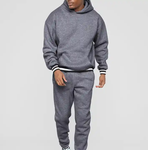 Mens Black <b>Hoodie</b> <b>Jogger</b> Set Streetwear Two Piece Tracksuit Striped Cuff Hem Detail Casual <b>Matching</b> Sweatsuit Outfit 100% cotton - Product Image 5
