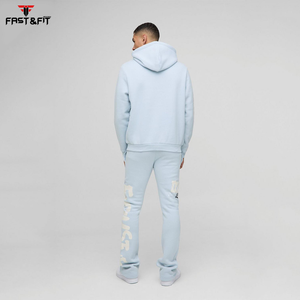 Pantalon de survêtement à capuche 100% coton épais survêtements respirants de haute qualité pour hommes motif solide vêtements d'hiver écologiques - Product Image 2