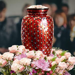Handmade <b>Large</b> Adult Size Mosaic Glass Cremation <b>Urn</b> Individual Tiles Applied Hand Unique Funerals Beautiful Artwork Memorials - Product Image 3