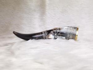 Cuenco Vikingo para Beber, Hecho a Mano con Cuerno de Búfalo Natural Pulido, Taza para Hidromiel, Imitación Antigua, Artículo de Colección - Product Image 4