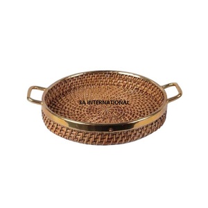 Banquete DE BODA Mesa Decorativa Catering Uso de servicio Bambú Bandeja de madera para servir Pasta Desayuno Cena Servidor Bambú - Product Image 1