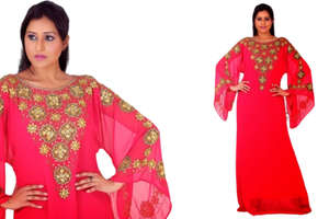 Farasha Kaftan ชุดเดรสยาวสำหรับสตรีมุสลิมดีไซน์โมร็อกโก2022ดูไบชุดเดรสยาวประดับลูกปัดหินแบบทำมือ - Product Image 2