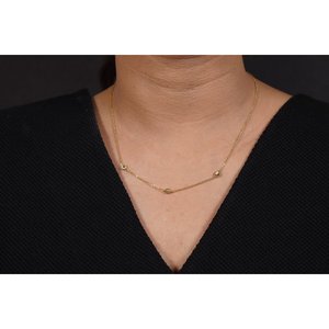 NOVAMART Fine Silverings 925 Sterling Taylor White Gold Ball Chain <b>Necklace</b> 18K Plated Religious Style Featuring Sapphire <b>Ruby</b> P - Product Image 2