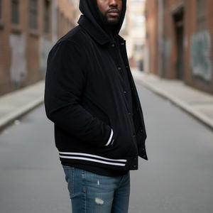 Custom Made Casual Wear Heavyweight Solid Color Varsity Jacket For Man Plus Size Inside <b>Quilted</b> Baseball College Varsity Jacket - Product Image 2