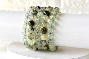 Natural Bulk Selling Phrenite Green Color Crystal 8mm Round Healing <b>Beaded</b> <b>Bracelet</b> for Meditation Jewelry - Product Image 1