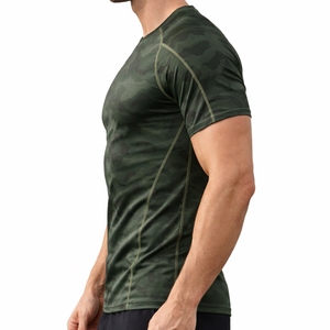 Camiseta de Compresión de Camuflaje para Hombre, Manga Corta, Ropa Deportiva para Gimnasio, Transpirable, Elástica, Protector de Erupciones para Fitness - Product Image 5