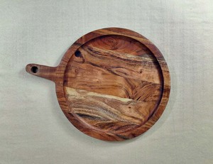 Plato de madera para pizza, tabla redonda para servir comida, desayuno, bar, cocina, hogar, decoración, regalos de boda, restaurante, 2023 - Product Image 3