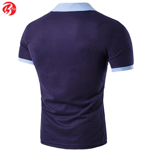 Los hombres de varios colores usan polos de manga corta Impresión de transferencia de calor Camisas de polo transpirables de estilo informal liso - Product Image 4