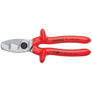 Tijeras para cables con aislamiento por inmersión certificadas por KNIPEX VDE, 200 mm de longitud, con cabezal cromado para sistemas eléctricos de vehículos recreativos - Product Image 6
