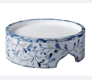 Support à gâteau décoratif MOP de qualité durable avec base sur trépied Nouveau support à gâteau très demandé Plateau à cupcakes en incrustation d'os Plat de service - Product Image 2