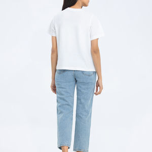 Elegantes camisetas de algodón con cuello redondo para damas Diseño de serigrafía informal de Verano de la mejor calidad para niñas - Product Image 6