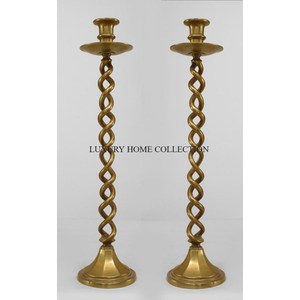 Juego de 2 candelabros chapados en oro de latón antiguo, candelabro interior elegante y atractivo para Hotel y restaurante - Product Image 1