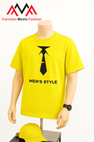 T-Shirt Homme Décontracté 65% Coton + 35% Spandex Imprimé Devant Graphique Manches Courtes Streetwear Beachwear Jaune Taille Régulière