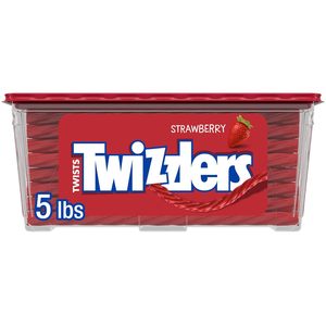 TWIZZLERS Twists, bonbons à la saveur de fraise, style réglisse, bonbons à mâcher pour les fêtes, pot de 5 lb - Product Image 1