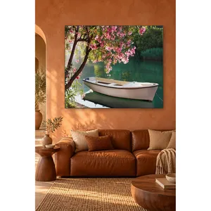 Impression sur toile Fida White Boat Under Pink Oleanders - Product Image 3