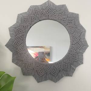 Handmade Modern Boho Macrame <b>Round</b> Wall <b>Hanging</b> <b>Mirror</b> Custom Packaging Bulk Quantity Decorative Use From India - Product Image 3
