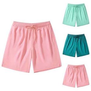 Cintura con cordón de calidad superior Verano Transpirable Doble capa Algodón Poliéster High Street Style Workout Pantalones cortos de color personalizados - Product Image 6