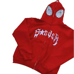 เสื้อฮู้ดดี้ลำลองลายแมงมุมวินเทจสำหรับผู้ชายและผู้หญิง  ผ้าฝ้ายผสมขนแกะ  ตกแต่งด้วยคริสตัล  สำหรับฤดูหนาว - Product Image 4