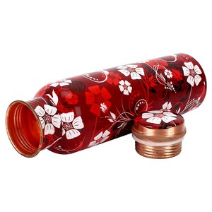 Ensemble élégant de bouteille d'eau en cuivre pur pour les voyages ayurvédiques de désintoxication et de fitness et la routine de santé quotidienne - Product Image 5