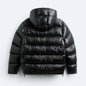Mens Premium Winter Hooded Puffer Jacket with Ultra Warm Insulated Padding Waterproof Windproof Outer Shell Front Logo Design - Product Image 5