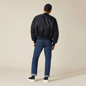 Chaqueta de bombardero personalizada para hombre al por mayor hecha de fábrica con cuello levantado y patrón de letras de invierno disponible a granel - Product Image 4