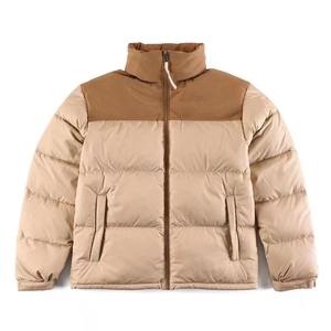 Logotipo personalizado 2025 al aire libre cálido pluma de pato hombres Nylon con capucha invierno burbuja Puff abrigo Puffer chaquetas soporte Streetwear patrón - Product Image 1