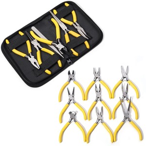 Tang Mini baja tahan karat warna kuning Set alat tang kawat pemotong kit untuk kerajinan tangan manik-manik DIY Aksesori pembuatan perhiasan