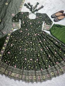 Robe de travail en fausse georgette brodée multifils Tenue de mariée élégante parfaite pour les mariages et les fêtes au prix de gros - Product Image 4