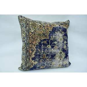 Blue <b>Vintage</b> Paisley Patchwork Wool Pillow 32x32 Inch Decorative Cushion Portable for <b>Bedding</b> Floor Square Ring for Christmas - Product Image 2