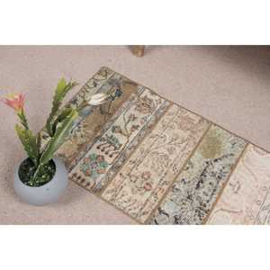 Tapis turc vintage 1,8x4,2 pi (54x129 cm), tapis oriental brun bleu - Product Image 5