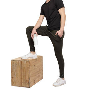 Pantalon de survêtement coupe ajustée de haute qualité pour hommes, pantalon de sport personnalisé décontracté avec fermeture éclair brodé de taille moyenne en coton et polyester - Product Image 5