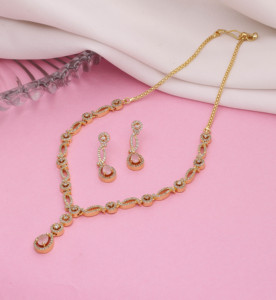 AD bijoux de mode femmes colliers en or personnalisés ensemble cuivre laiton Chapado En Oro Oro Laminado pour les occasions de fête - Product Image 2