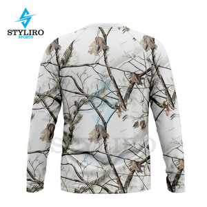 T-shirt à manches longues en coton camouflage blanc neige pour homme, séchage rapide, respirant, pour la randonnée, la chasse, les activités de plein air, vêtements décontractés - Product Image 4