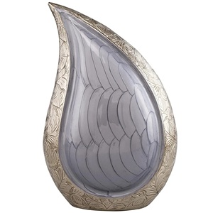 Budget-Friendly Red Tear Drop Cremation Urn for <b>Memorial</b> Gifts, Hand-Painted Aluminum <b>Keepsake</b> Urns for Bulk Funeral Supply - Product Image 3