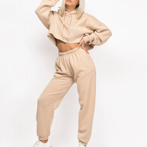 เสื้อครอปมีฮู้ดทรงหลวมมีฮู้ดผ้าฝ้ายหนาเสื้อครอปของผู้หญิงดีไซน์ใหม่ - Product Image 2