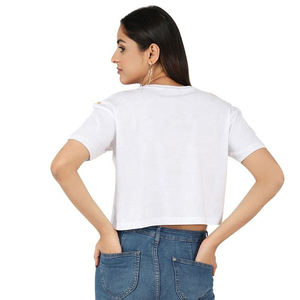 New Short Sleeve Cropped T -Shirt <b>Women</b> Fashion Solid Simple Lady Crop <b>Top</b> Casual Custom Summer T-shirt for <b>Women</b> - Product Image 3