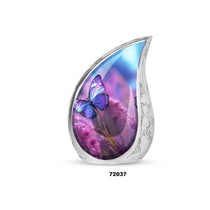 Urna de cremación de lágrima de mariposa hermosa para cenizas humanas adultas, urna funeraria de gota de recuerdo decorativa con bolsa de terciopelo gratis - Product Image 6