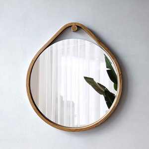 Espejo de pared decorativo hecho a mano redondo de madera de calidad moderna para la decoración de la sala de estar del hogar Exportación DE LA India - Product Image 5