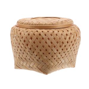 Panier en bambou écologique fabriqué à la main pour le stockage de collations de fruits et légumes avec tissage traditionnel rustique et design naturel - Product Image 2