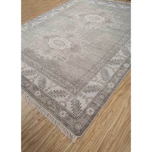 พรมขนสัตว์ถักมือ Erbe สีเทา-ดำ ลายเหรียญ เทคนิคการทอแบบแบน ขนาด 9x12 ฟุต สำหรับบ้าน สไตล์โบโฮ ห้องโถง พรมจาอีปุร์ ZA - Product Image 2