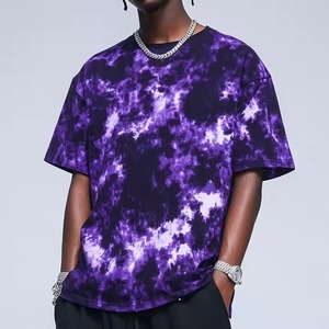 T-shirt surdimensionné 100% coton pour hommes Style décontracté avec col rond en détresse sérigraphie 240 grammes poids du tissu - Product Image 2