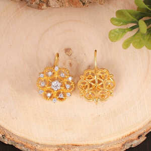 Wholesale 925 Sterling Silver <b>Fine</b> Cuff <b>Earrings</b> with CZ Stone - Product Image 3