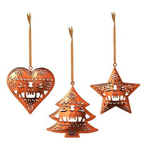ชุดเครื่องประดับโลหะรูปหัวใจแบบห้อยสำหรับตกแต่งเทศกาลคริสต์มาสรูปหัวใจชุด3ชิ้น - Product Image 1