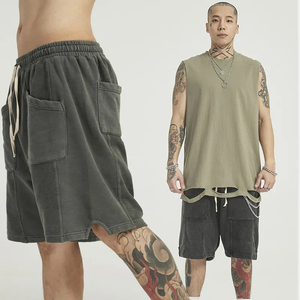 Men's Casual Workout Sweat <b>Shorts</b> Wholesale Custom High Street Style Eco-Friendly Breathable Elastic Waist Closure <b>with</b> <b>Pocket</b> - Product Image 1