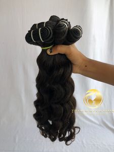 Temple indien brut meilleure qualité supérieure cheveux humains vague de corps lâche faisceau de trame couleur naturelle doux soyeux Remy vierge en gros cuticule - Product Image 3